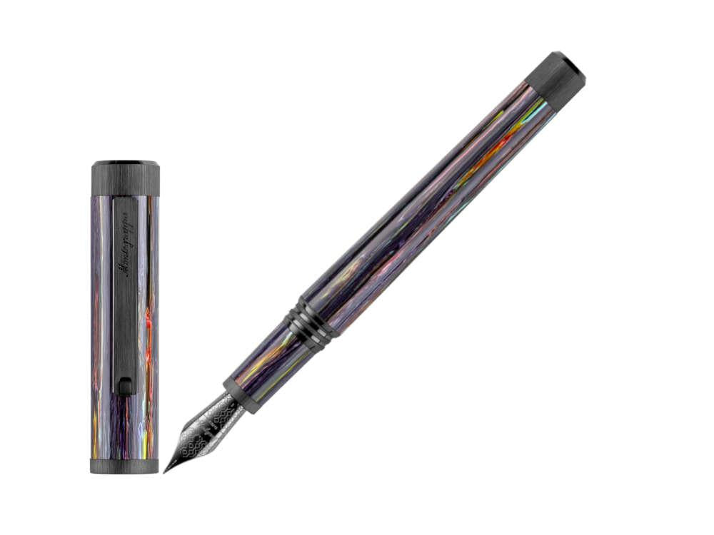 Montegrappa Zero Zodiac Aquarius Fountain Pen, Steel, ISZEZ-IC-V1