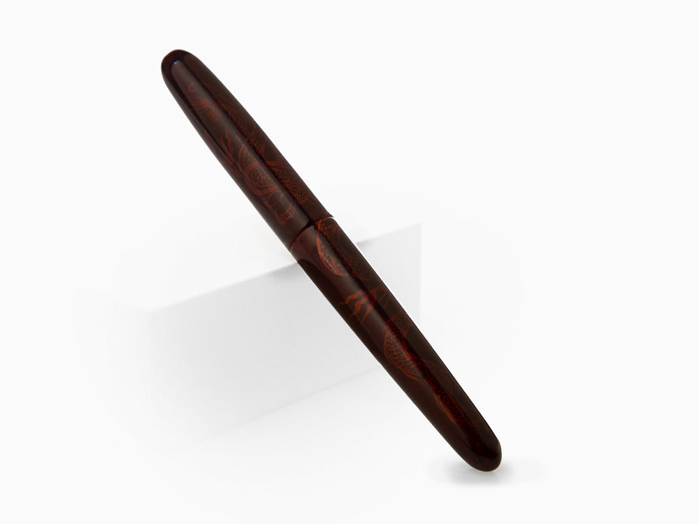 Nakaya Makie Fountain Pen, Aka-Tamenuri, Portable, Ebonite