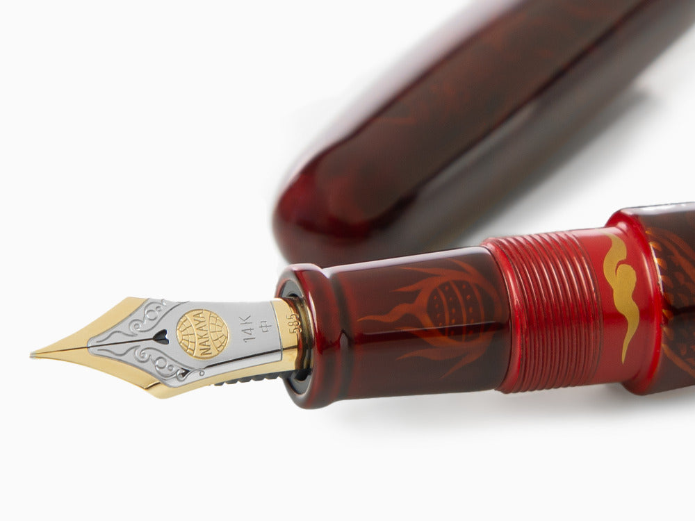Nakaya Makie Fountain Pen, Aka-Tamenuri, Portable, Ebonite
