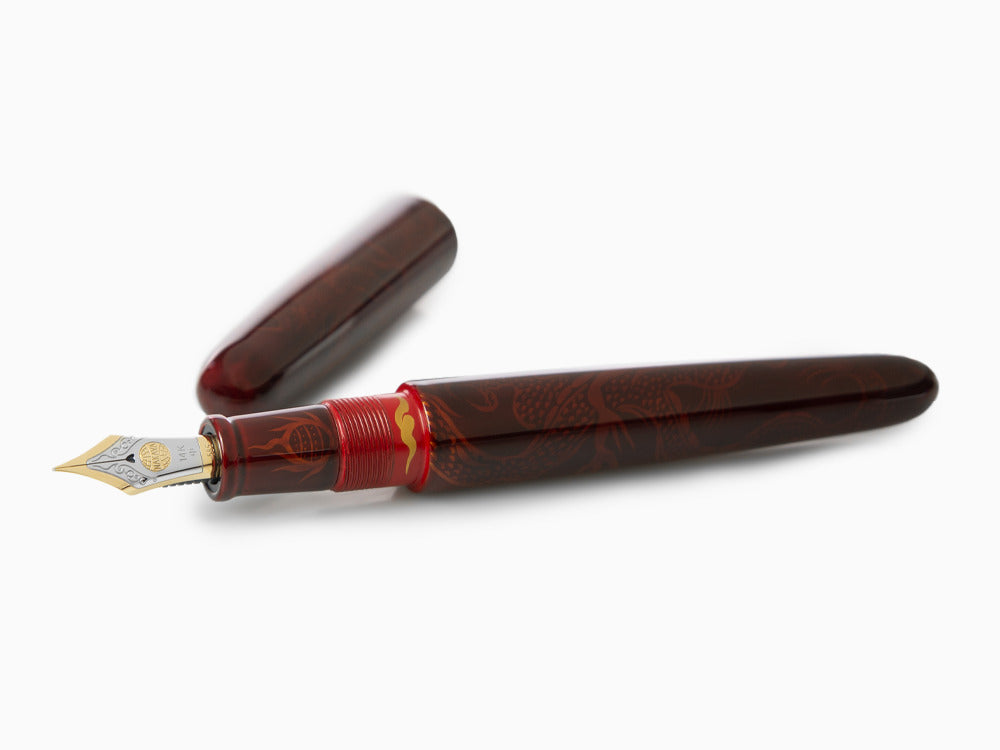 Nakaya Makie Fountain Pen, Aka-Tamenuri, Portable, Ebonite