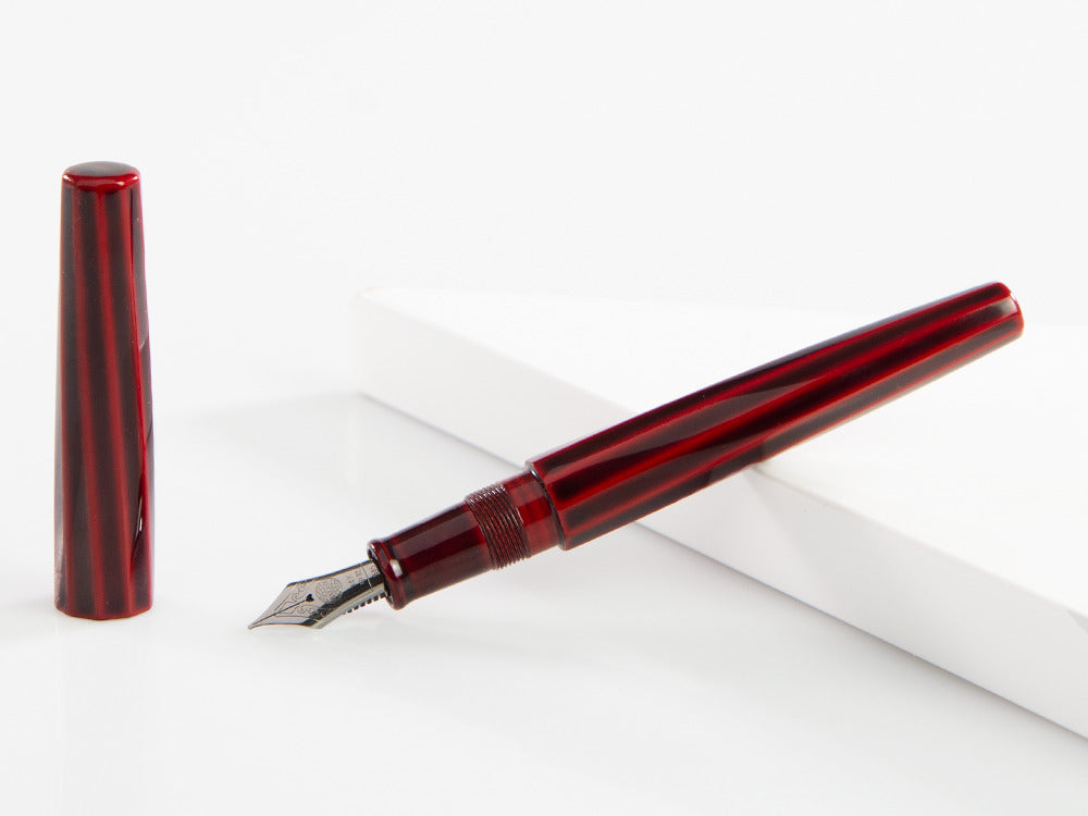 Nakaya Cigar Fountain Pen Portable, Aka-Tamenuri, Decapod TW, Ruthenium