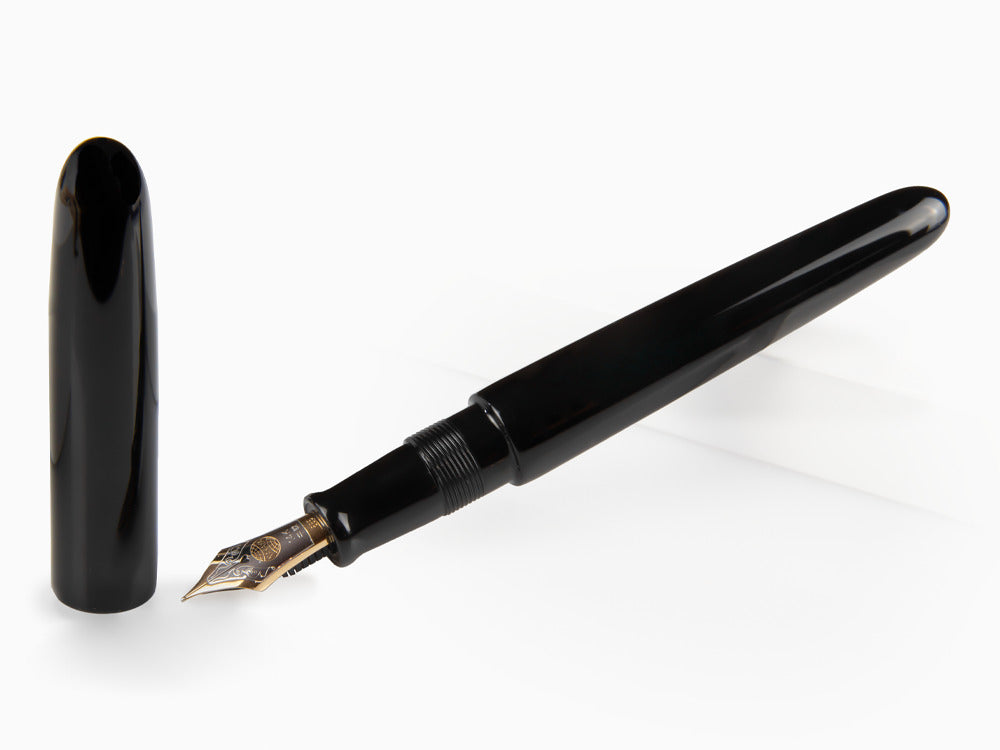 Nakaya Cigar Kuro-Roiro Fountain Pen Portable, Black, 14k Gold bicolour