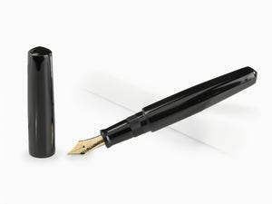 Nakaya Cigar Piccolo Fountain Pen, Black, Ebonite and Urushi lacquer