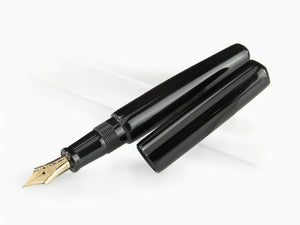 Nakaya Cigar Piccolo Fountain Pen, Black, Ebonite and Urushi lacquer