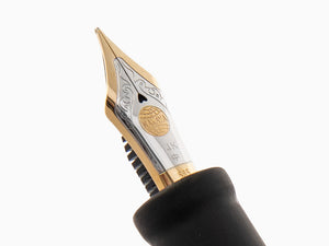 Nakaya Cigar Fountain Pen Long, Black Hairline, D-17mm, 14k Gold