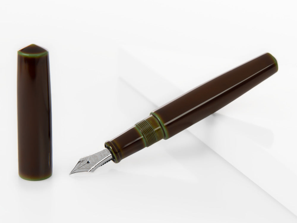 Nakaya Cigar Fountain Pen Piccolo, Heki-Tamenuri, Gold 14k rodhium