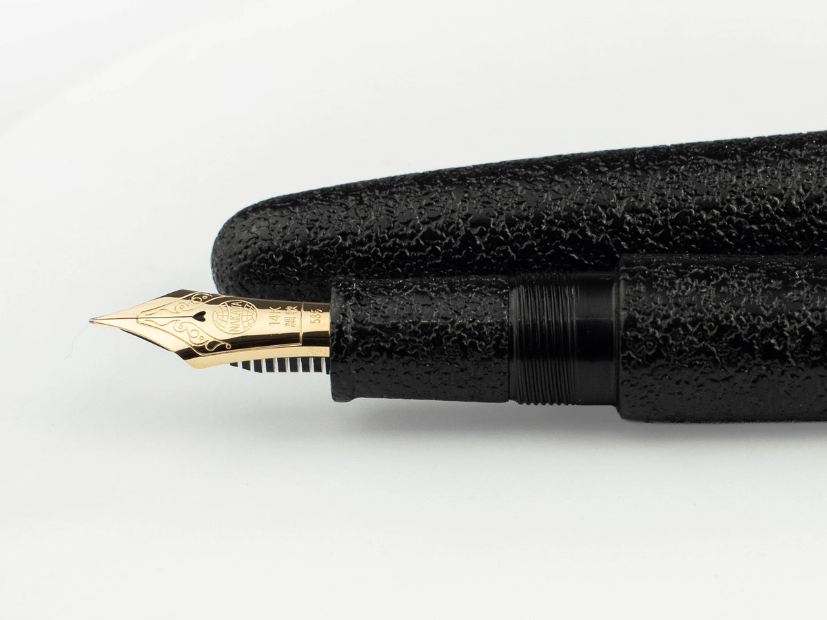 Nakaya Cigar Fountain Pen Portable, Kuro-Ishime, Ebonite, 14k Gold