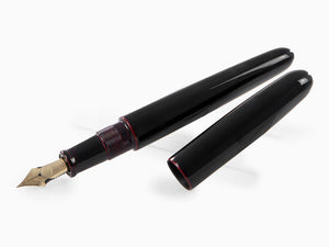 Nakaya Cigar Portable Fountain Pen, Kuro-Tamenuri, Ebonite, Elastic nib