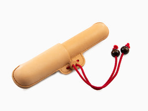 Nakaya Pen Case, Leather, Brown / Red, 1 Writing Instrument