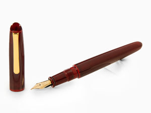 Nakaya Writer Fountain Pen Aka-Tamenuri, Portable, Ebonite, Gold plated
