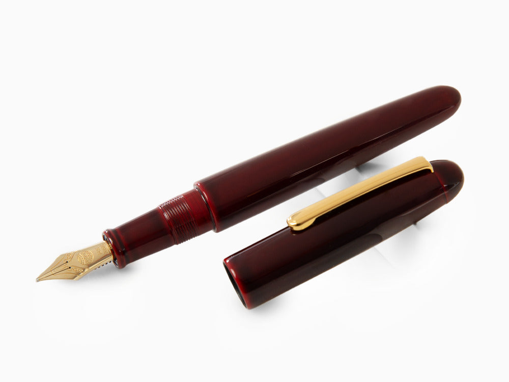 Nakaya Writer Portable Fountain Pen, Aka Tamenuri, Ebonite
