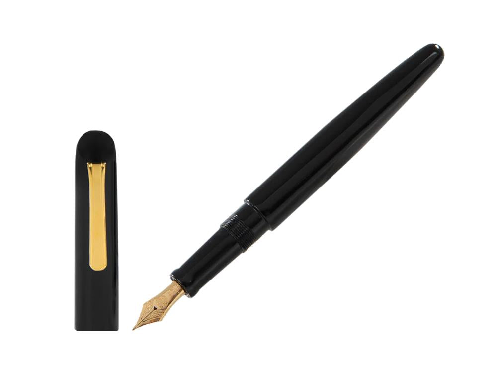 Nakaya Writer Black Fountain Pen, Long, Ebonite