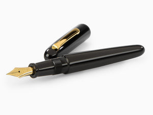 Nakaya Writer Portable Fountain Pen, Black, Ebonite and Urushi lacquer