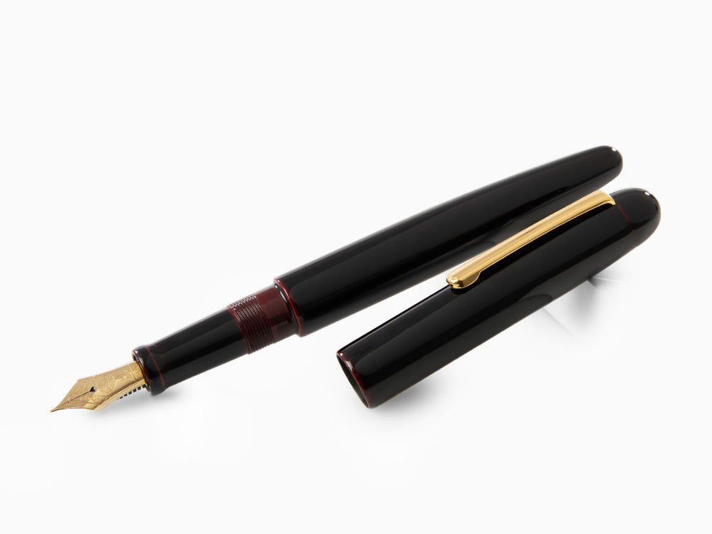 Nakaya Writer Fountain Pen Kuro-Tamenuri, Long, Ebonite
