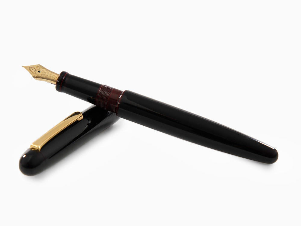 Nakaya Writer Fountain Pen Kuro-Tamenuri, Long, Ebonite