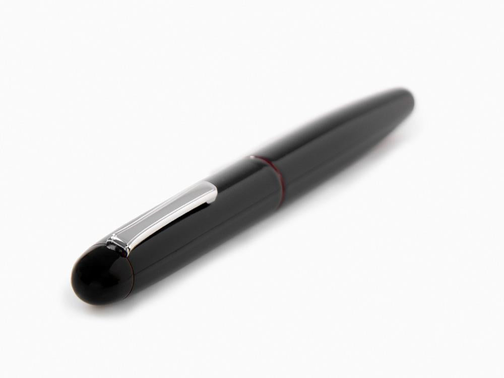 Nakaya Writer Long Fountain Pen Kuro-Tamenuri, Ebonite, Rhodium plated