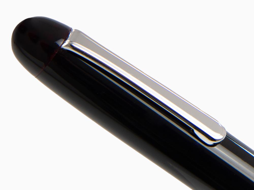 Nakaya Writer Long Fountain Pen Kuro-Tamenuri, Ebonite, Rhodium plated