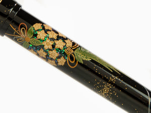 Namiki Yukari Kusu Dama Fountain Pen, Maki-e, Gold trim, FN-10M-KU
