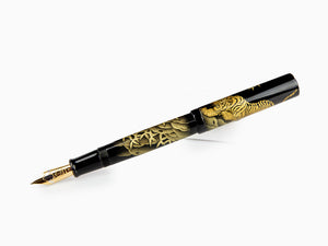 Namiki Chinkin Tiger Fountain Pen, Urushi lacquer, Gold trim