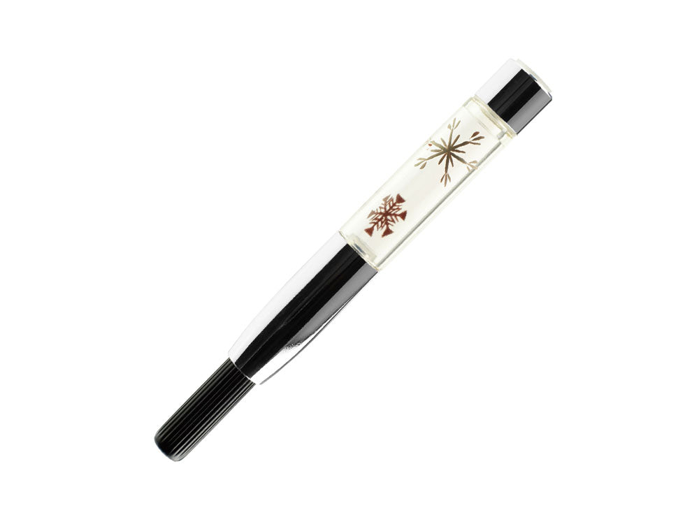 Nakaya Maki-e Snow flower design Converter, Metal, Palladium trim, 0.53ml