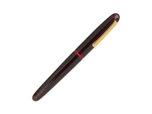 Nakaya Writer Long Fountain Pen, Aka Tamenuri, Ebonite & Urushi lacquer