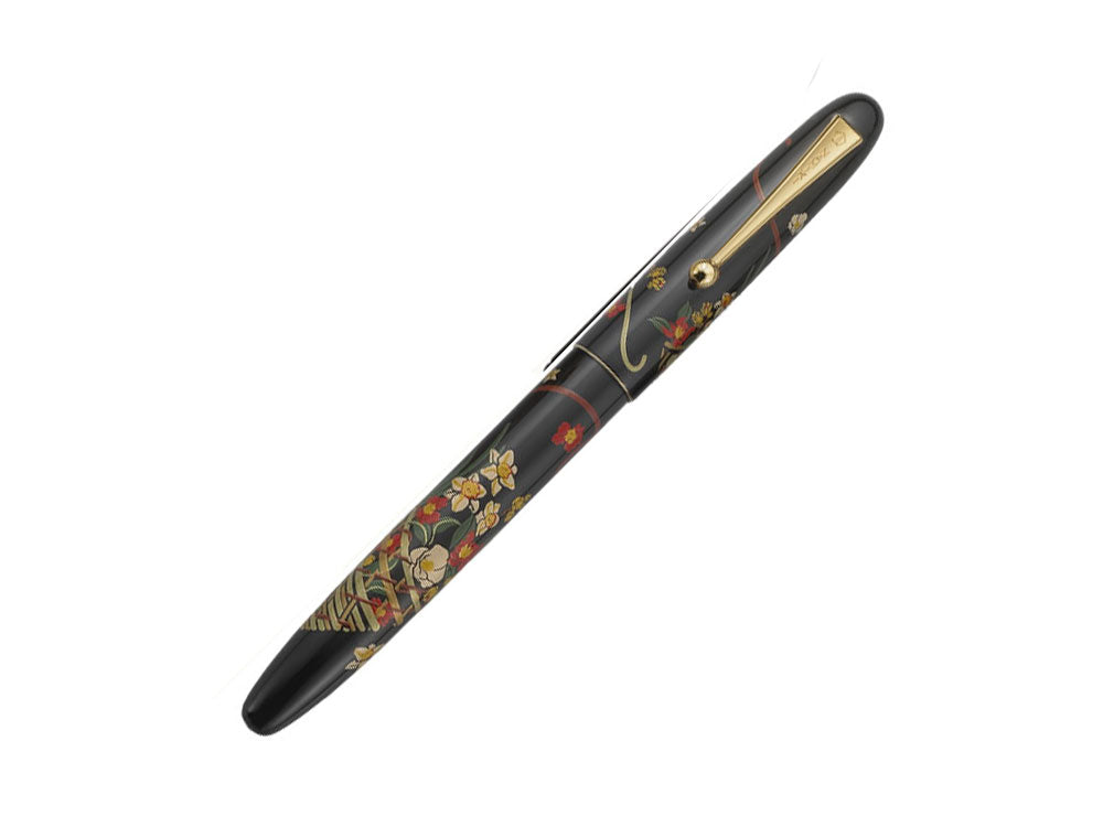 Namiki Nippon Art Flower Basket Fountain Pen, Gold trim, FN-5M-HA