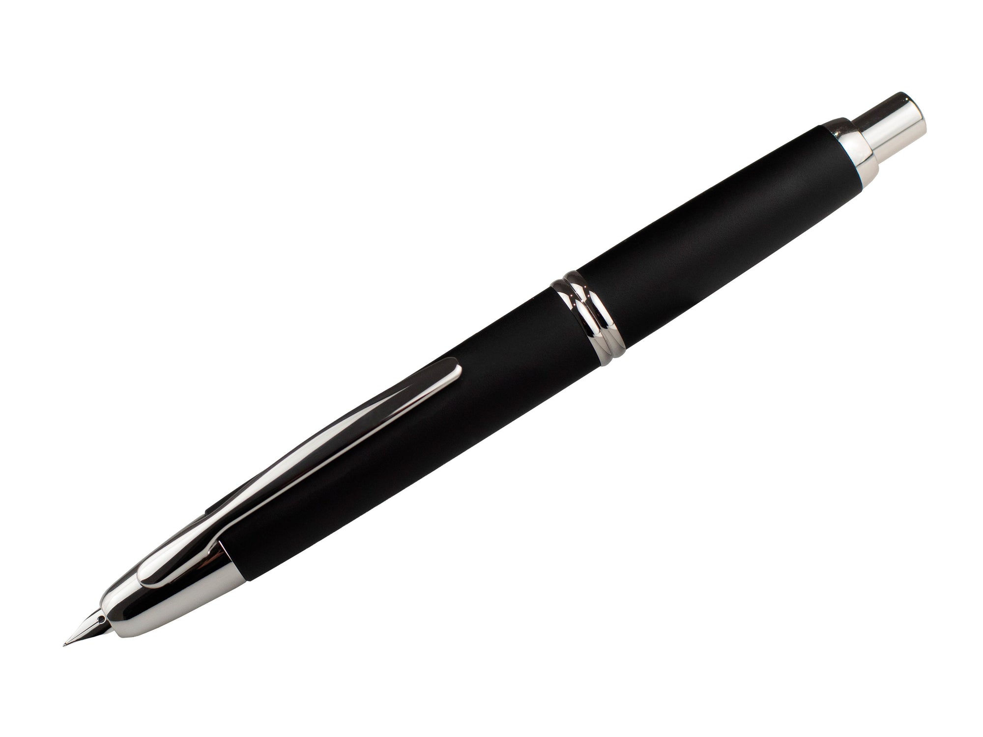 Pilot Capless Matte Fountain Pen, Rhodium trim, Black, FC-18000RRR-B