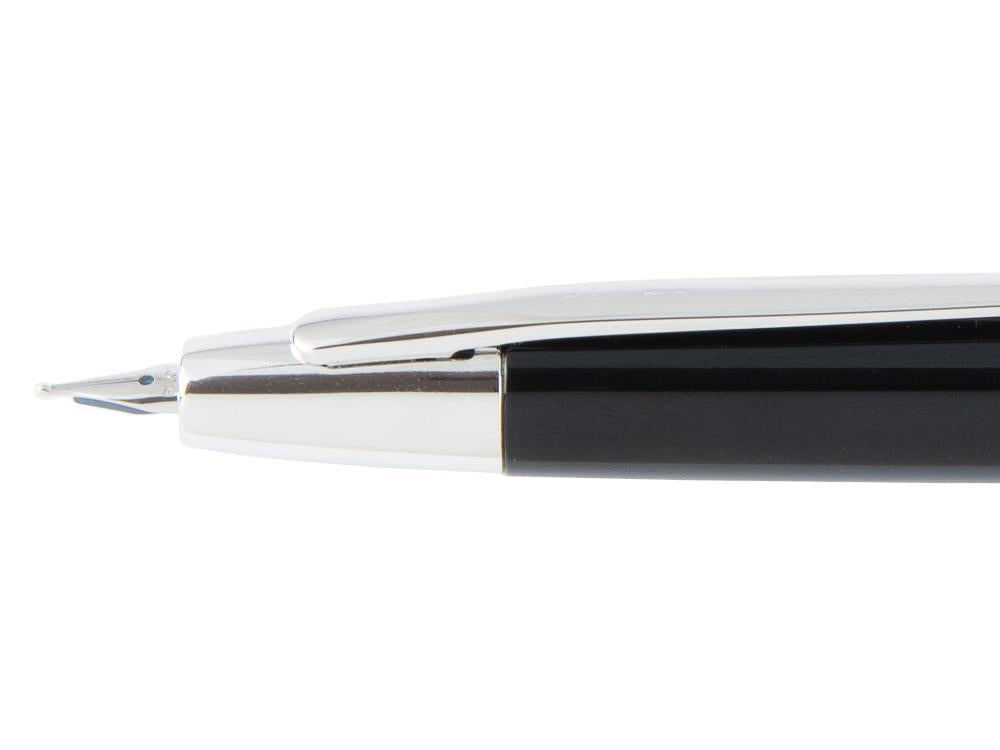 Pilot Capless Decimo Fountain Pen, Chrome trim, Black, FK-1500D-RH-BLACK