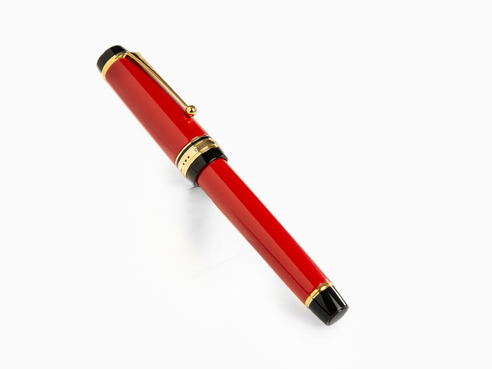 Pilot Custom Urushi Fountain Pen, Ebonite, Gold trim, Red, NPUR