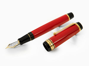 Pilot Custom Urushi Fountain Pen, Ebonite, Gold trim, Red, NPUR