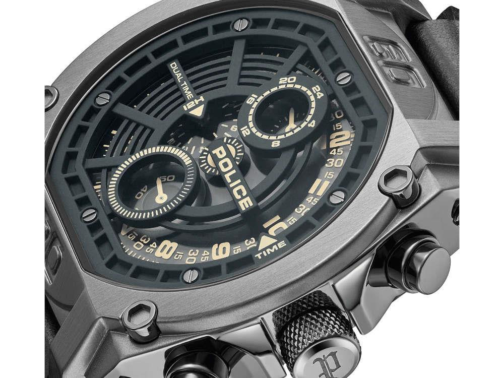 Police Norwood Quartz Watch, 45 mm, Black, PEWGF0040002