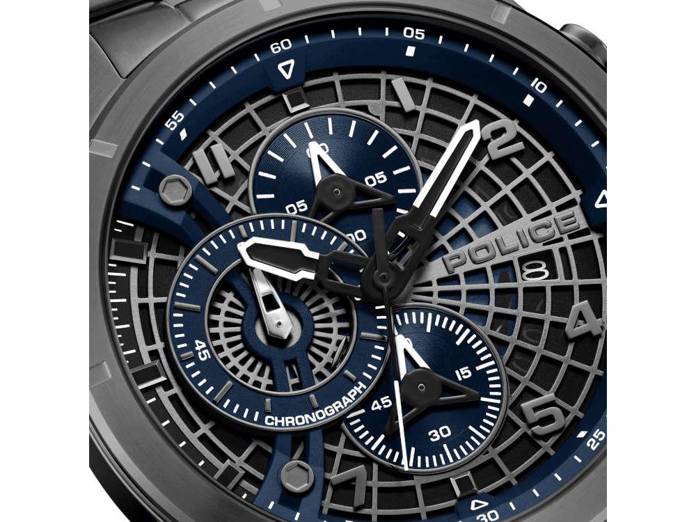 Police Cipher Quartz Watch, PVD Gun Metal, 45 mm, Black, PEWGI0000103