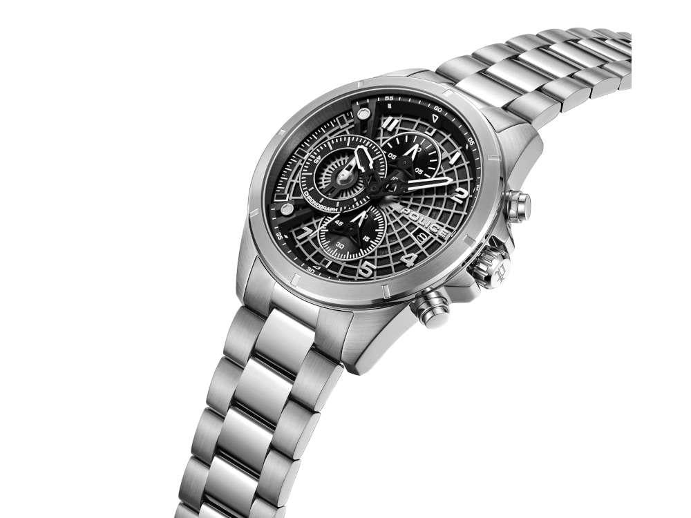 Police Cipher Quartz Watch, 45 mm, Black, PEWGI0000104