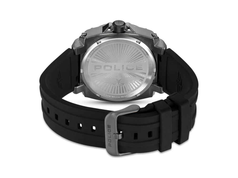 Police Norwood-Skull Quartz Watch, 45 mm, Black, PEWGM0001201