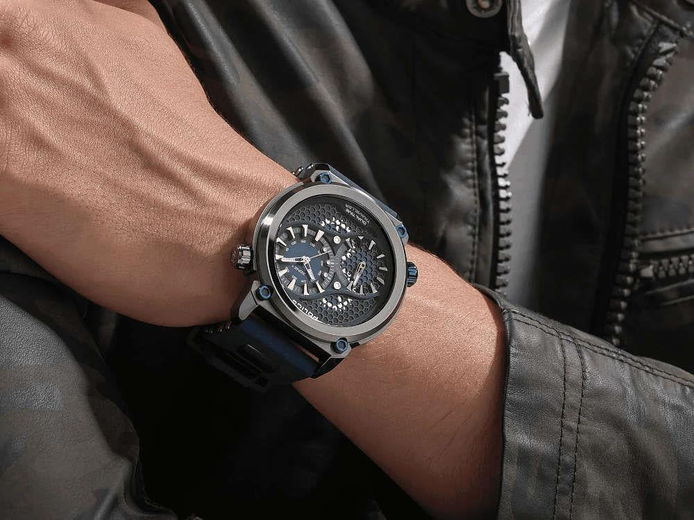 Police Boa Quartz Watch, PVD, 48 mm, Blue, PEWGM0071803