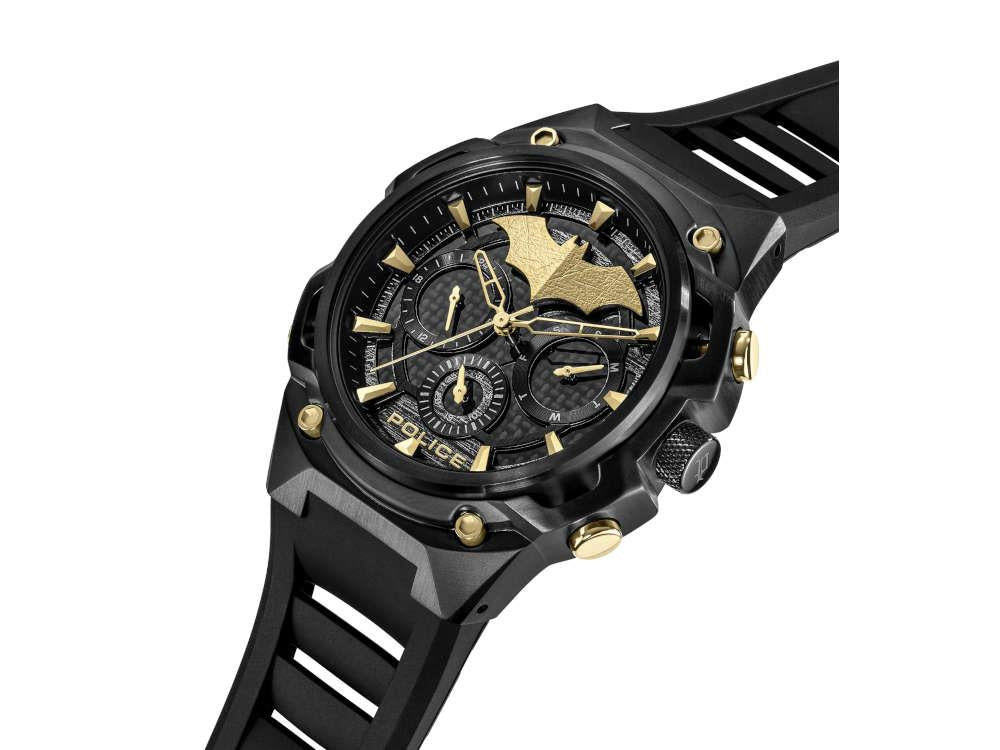 Police Crusader Quartz Watch & Batarang Bracelet Set Limited Ed, PEWGQ0089902