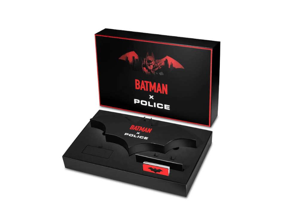 Police Crusader Quartz Watch & Batarang Bracelet Set Limited Ed, PEWGQ0089902