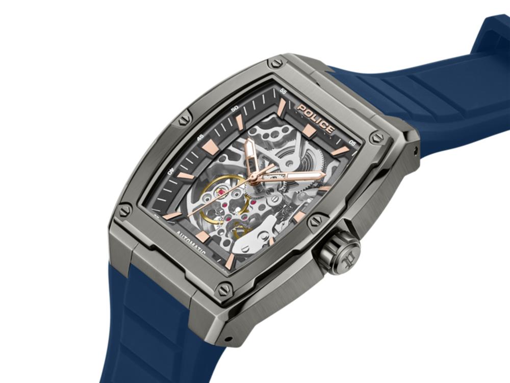 Police Skeletor Automatic Watch, 42 mm, Grey, PEWGR0000902