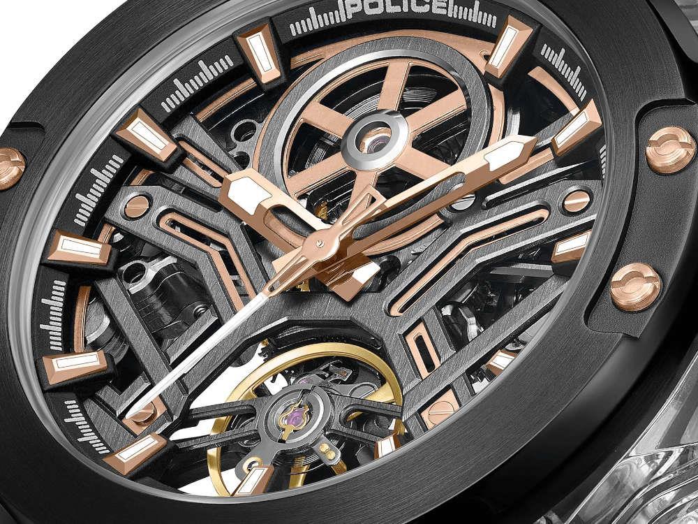 Police Cyclone Automatic Watch, PVD, 43 mm, Black, PEWGR0082202