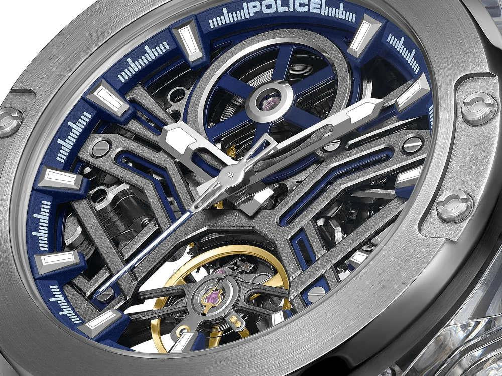 Police Cyclone Automatic Watch, 43 mm, Blue, PEWGR0082204