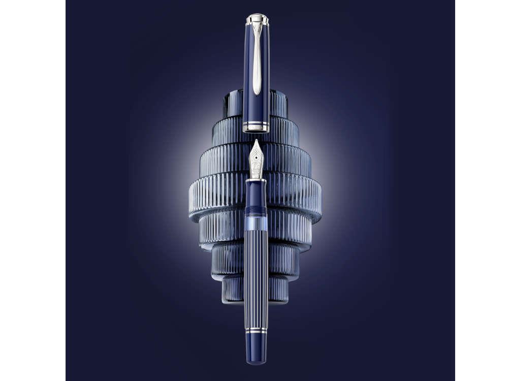 Pelikan M815 Metal Striped Blue Fountain Pen, Special