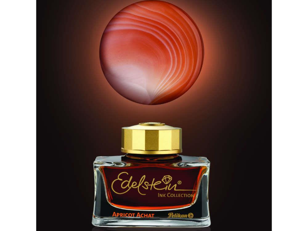 Pelikan Edelstein Apricot Achat 2025 Ink Bottle, 50ml, Orange,