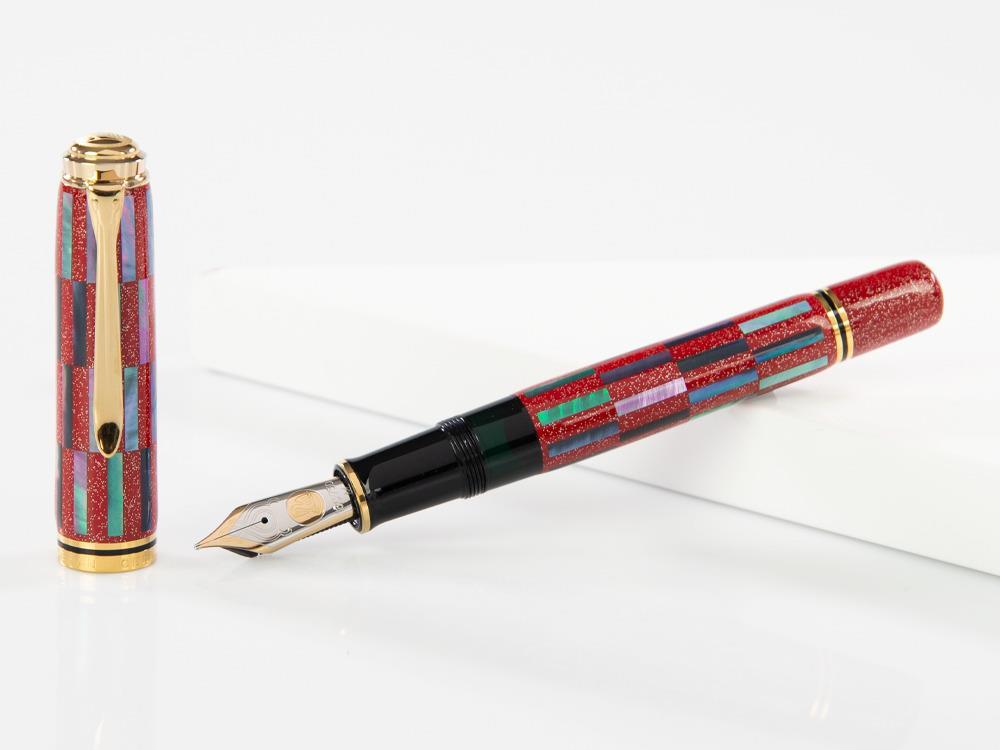Pelikan Souverän M1000 Raden Red Infinity Fountain Pen, Limit Ed, 818995
