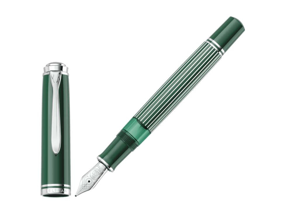 Pelikan M815 Metal Striped Green Fountain Pen, 829090