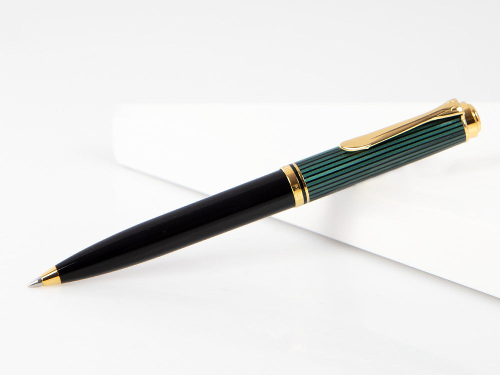 Pelikan K600 Ballpoint pen, Black and green, Gold trim, 980086