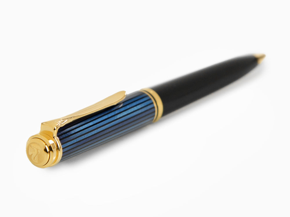 Pelikan K800 Ballpoint pen, Black and blue, Gold trim, 987842