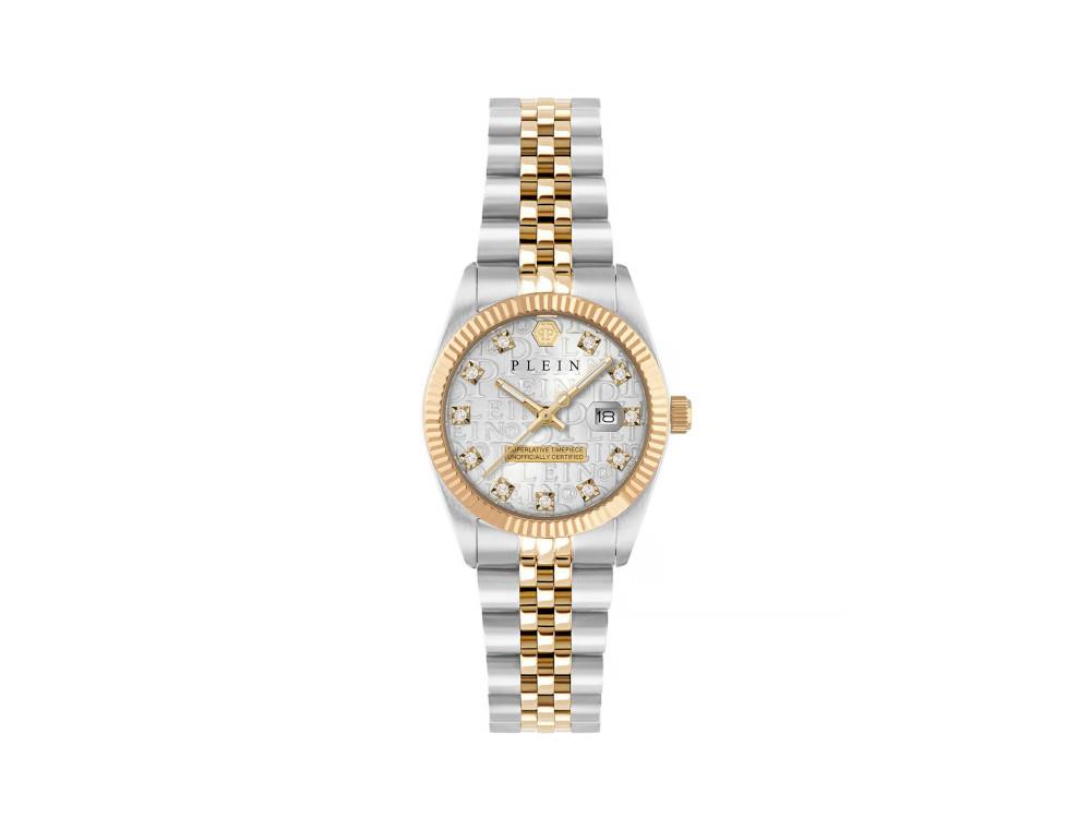 Philipp Plein Date Superlative Quartz Watch, Grey, 28 mm, PWNFA0425