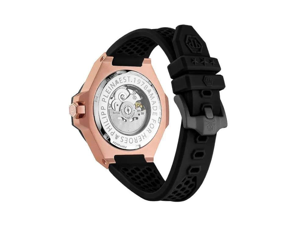 Philipp Plein Skeleton Royal Automatic Watch, PVD Gold, Black, 46 mm, PWPFA0224