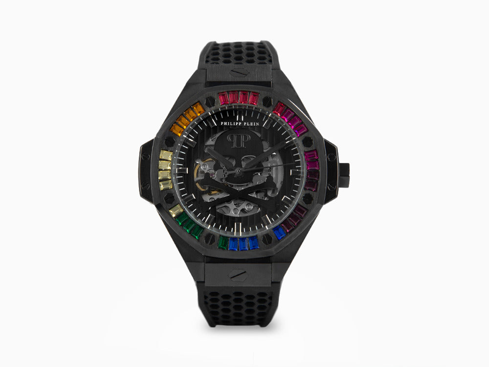 Philipp Plein Skeleton Royal Automatic Watch, PVD, Black, 46 mm, PWPFA0424