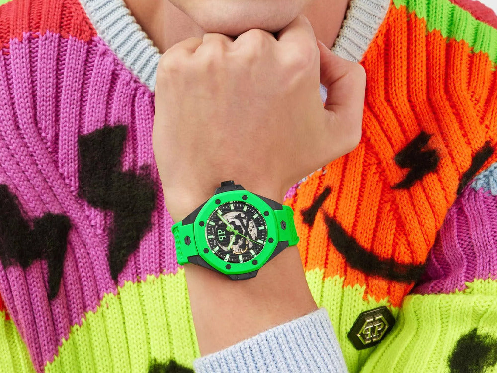 Philipp Plein Skeleton Royal Automatic Watch, PVD, Black, 46 mm, PWPFA0624